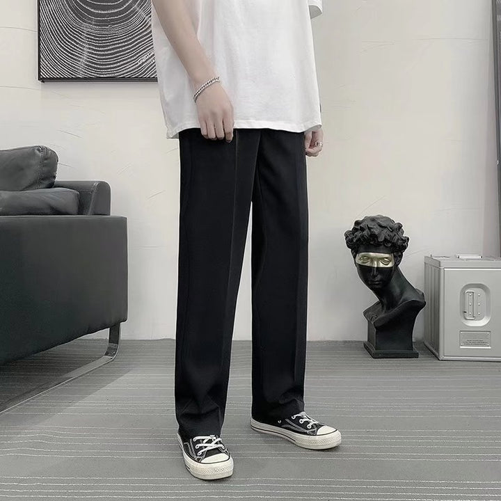 2022年夏季新款直筒宽松潮流休闲长裤垂坠感学院dk制服班服西装裤
