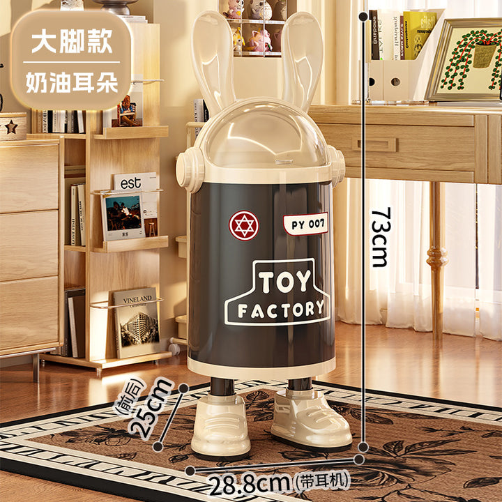 创意垃圾桶卡通家用翻盖高颜值兔耳朵带盖滑轮厨房客厅网红大双桶