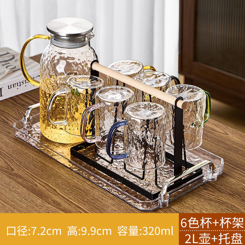 冷水壶家用耐高温玻璃水壶泡茶开水耐热冷泡凉水壶大容量水杯套装