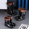 Men's Waterproof Anti-Slip Rain Boots – Thickened Fleece-Lined Work Safety Boots