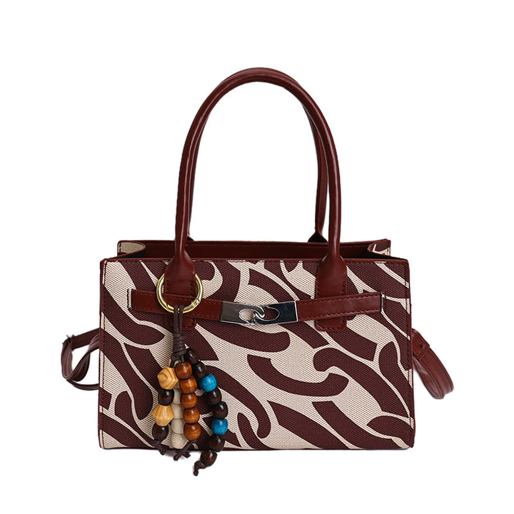 Korean High-End Print Small Square Retro Trendy Handbag – Women's Trendy Fashion Bag