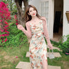 French Gentle Floral Slip Dress with Cardigan – Sexy Bodycon Maxi Dress 2026 Summer