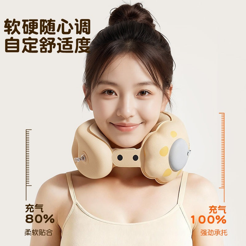 Cat Paw Inflatable Travel Neck Pillow - Portable PVC U-Shaped Support
