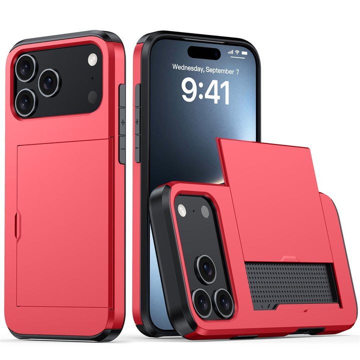 For iPhone 17 Phone Case iPhone 16 Slide 2-in-1 Shockproof 15 Pro Wallet Protective Case 34