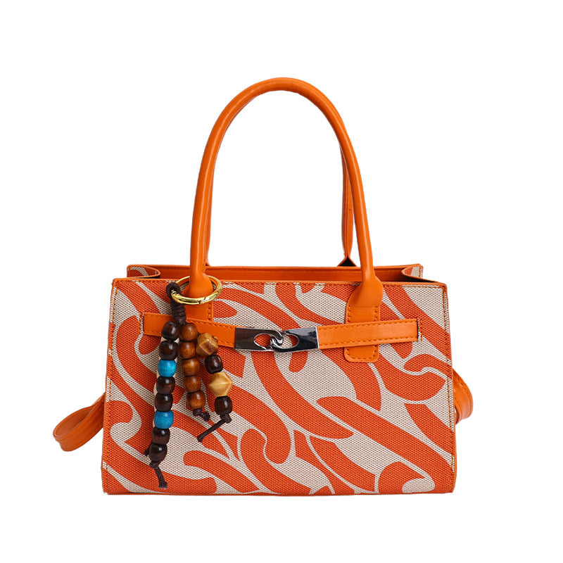 Korean High-End Print Small Square Retro Trendy Handbag – Women's Trendy Fashion Bag