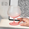 Gradient Pink Frosted Glass Wine Cup – French Style High-Stem Red Wine & Champagne Glass