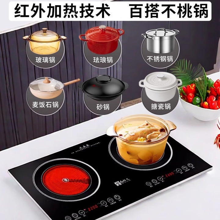 出口110V美规双灶电磁炉嵌入式双头电陶炉双口双炉家用爆炒电炉灶
