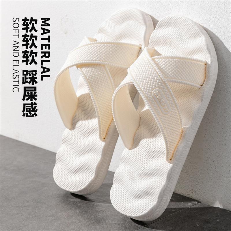 夏季软底EVA按摩洗澡凉拖男士外穿一字拖女家用凉拖 工厂批发代销