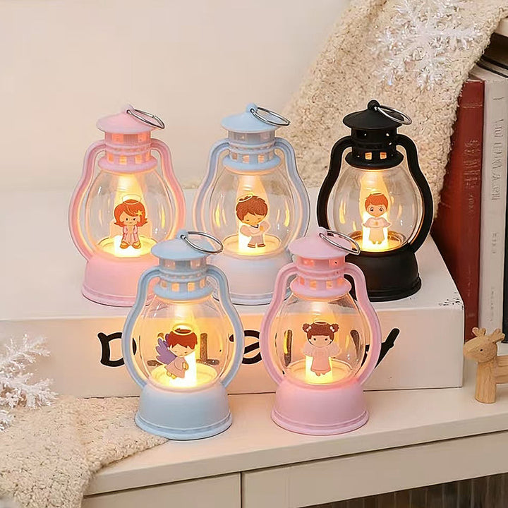 复古迷你小马灯led电子手提蜡烛灯装饰氛围道具灯生日礼物小摆件