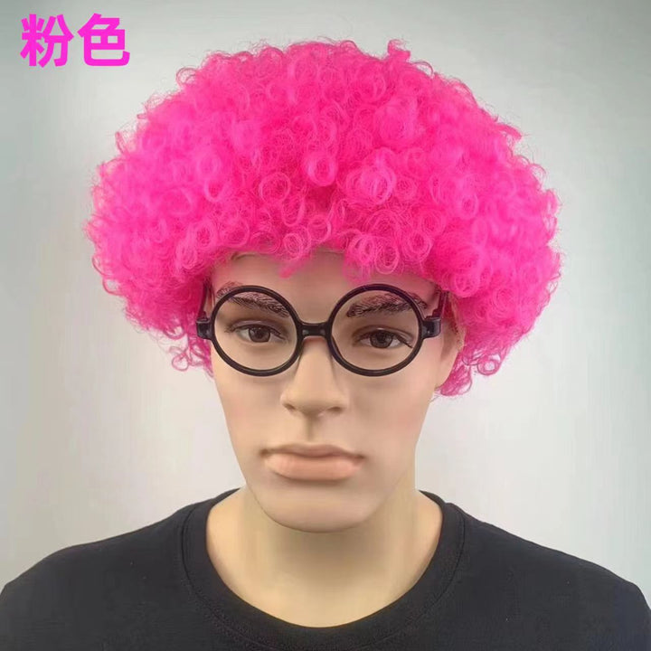 爆炸头假发搞怪小丑头套演出搞笑道具彩色假发套幼儿园表演区材料
