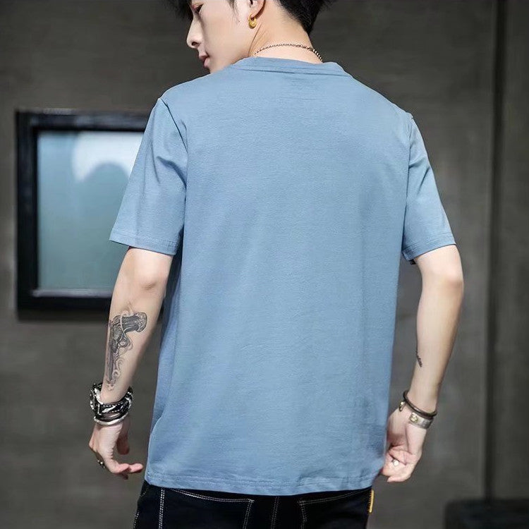 男士短袖t恤夏季新款潮流男装休闲宽松百搭ins港风潮牌衣服体恤