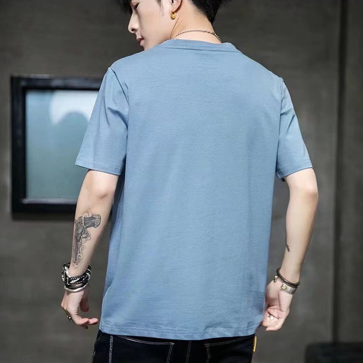 男士短袖t恤夏季新款潮流男装休闲宽松百搭ins港风潮牌衣服体恤