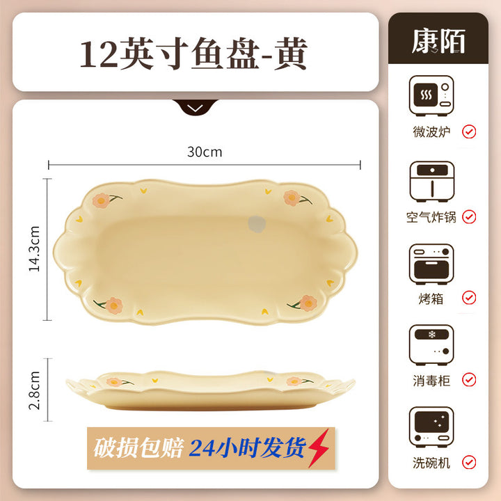 Bowl & Plate Full Set Factory Direct Underglazeins High Temperature Bowl Chopsticks Set Set Porcelain