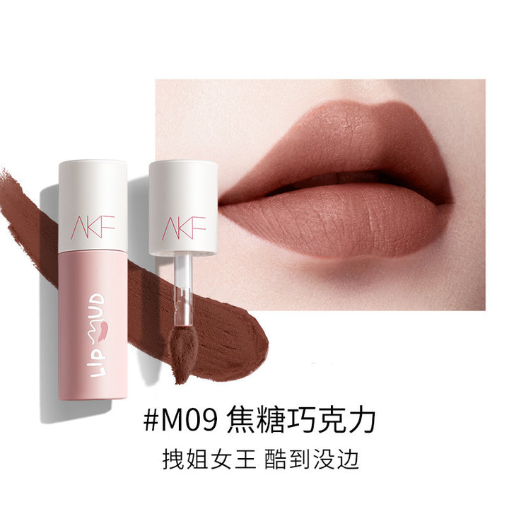 AKF Lip Mud Lipstick Women's Transfer-Proof Matte Lip Gloss