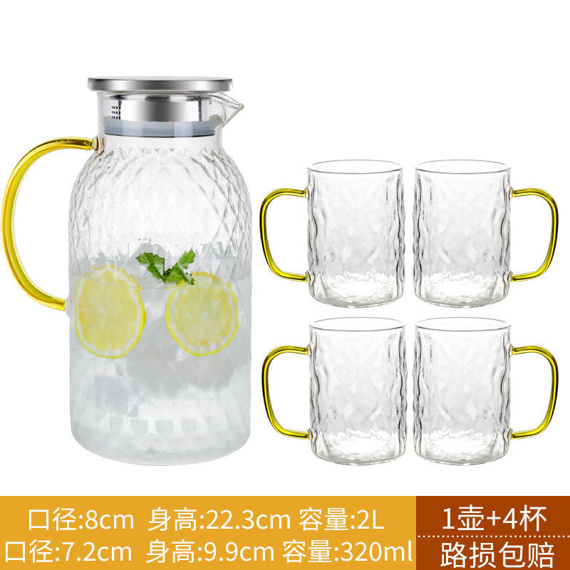 冷水壶家用耐高温玻璃水壶泡茶开水耐热冷泡凉水壶大容量水杯套装