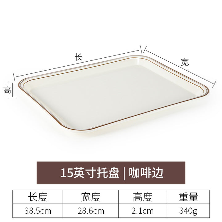 密胺托盘长方形盘塑料茶水杯盘端菜盘亚马逊餐盘蛋糕面包托盘商用