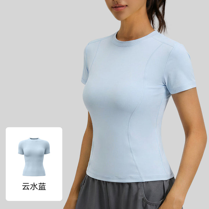 聚衣堂春夏修身运动短袖T恤瑜伽服上衣女健身紧身跑步瑜伽短袖