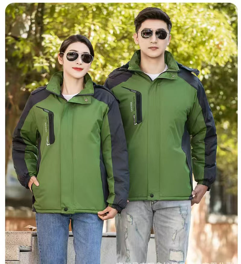 Winter Cotton Men's Jacket Thick Hat