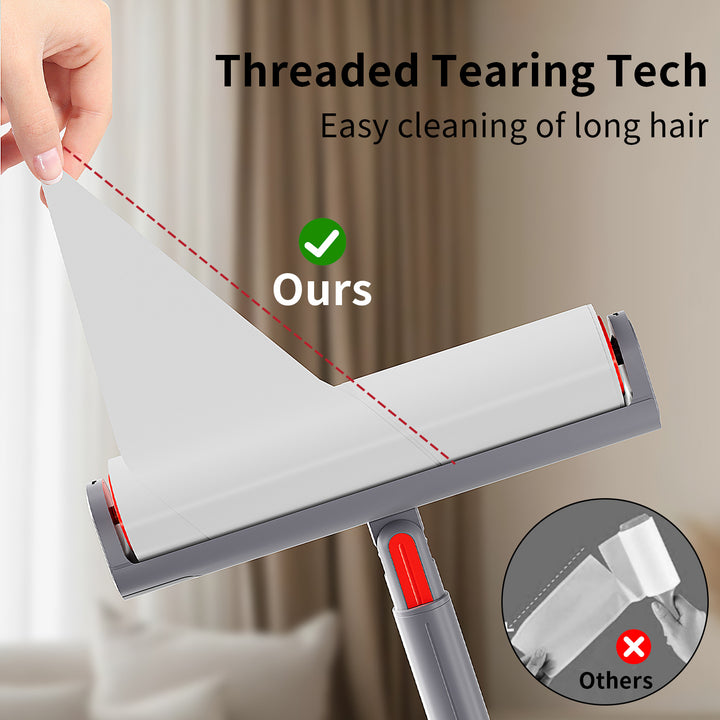 Inclined tear type lint rollers replacement head for carpet