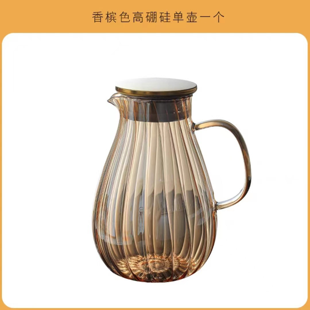 冷水壶套装耐高温玻璃杯子高硼硅玻璃壶凉水壶高颜值大容量批发