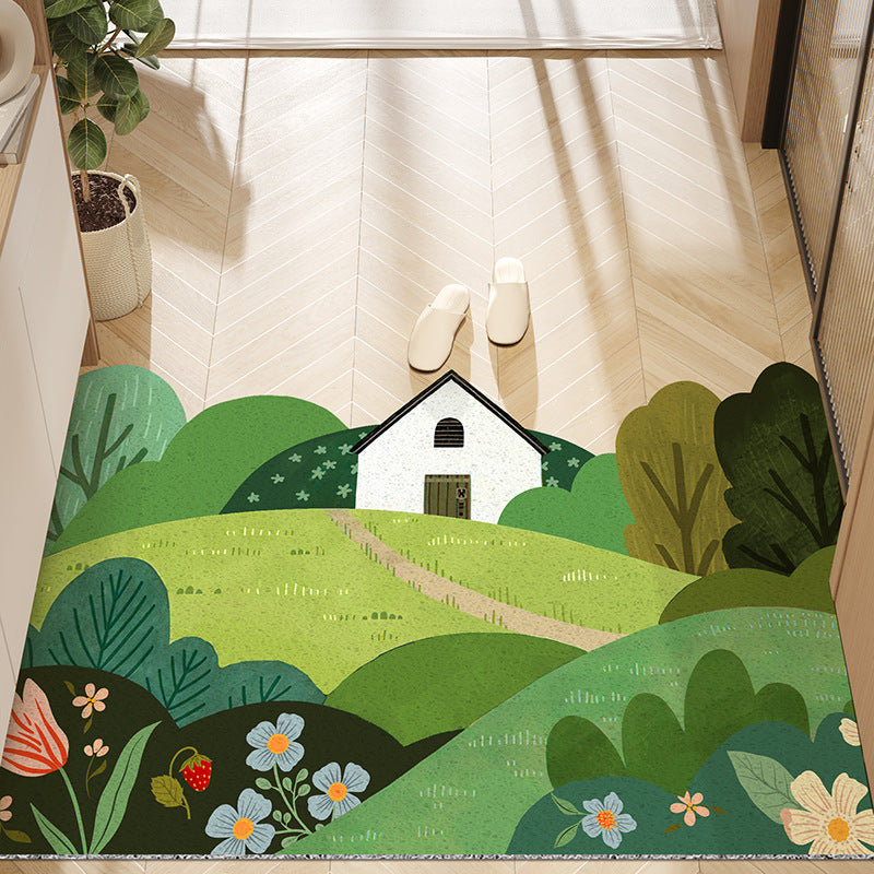 Floral Floor Mat Home Entryway Foot Mat Entryway Decor Stain Resistant Door Mat
