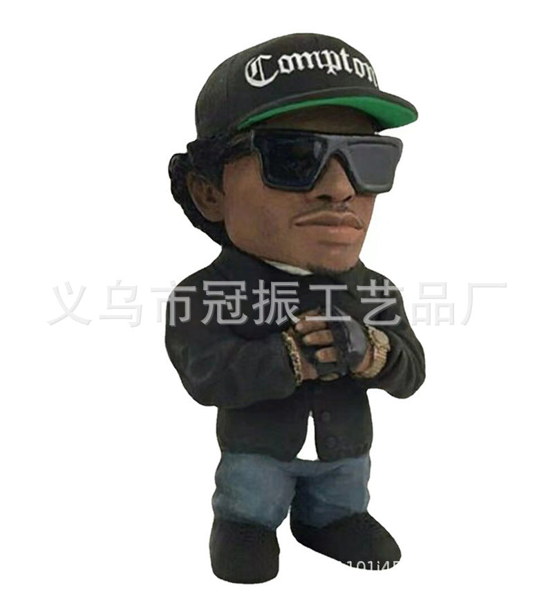 跨境说唱歌手潮流嘻哈摆件装饰品树脂设计玩偶居家装饰人物设计