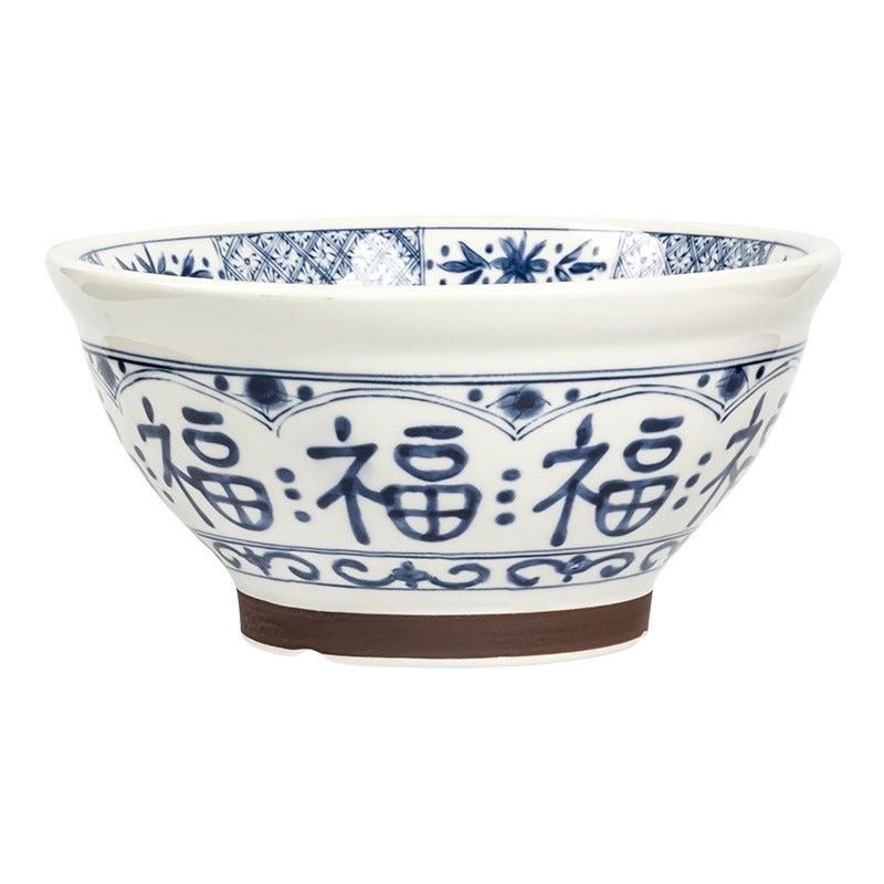 复古中式团圆饭餐具套件批发碗陶瓷碗盘套装家用菜碗米饭碗圆形盘