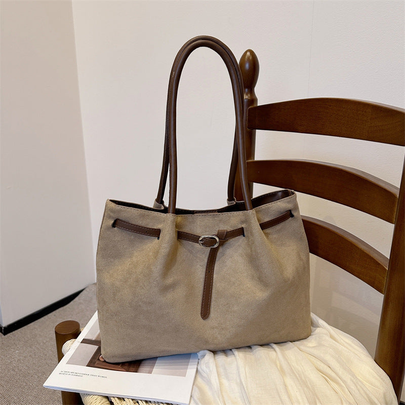 今年流行超火绒布复古手提包bags2026新款上班通勤包大容量包包女