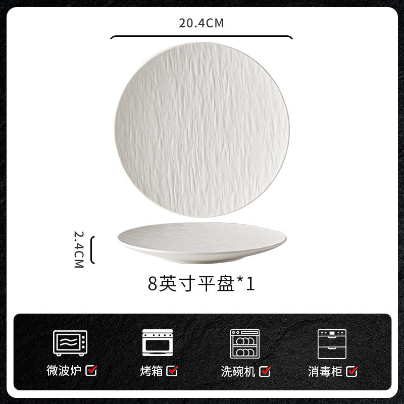 创意黑白陶瓷碗家用高级感餐厅酒店批发陶瓷餐具米饭碗碗碟套装