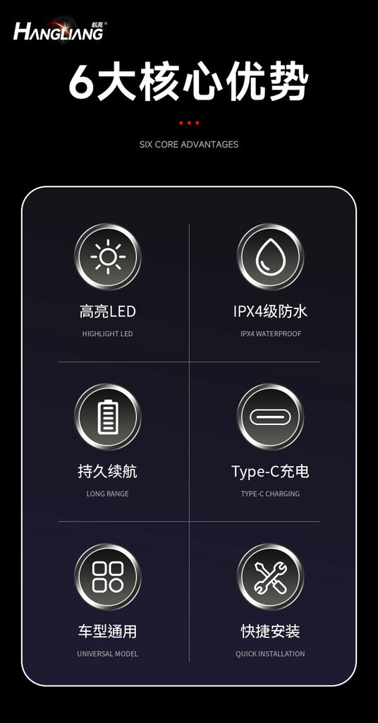 自行车夜骑行灯照明前灯刹车警示山地公路单车后尾灯骑行装备配件