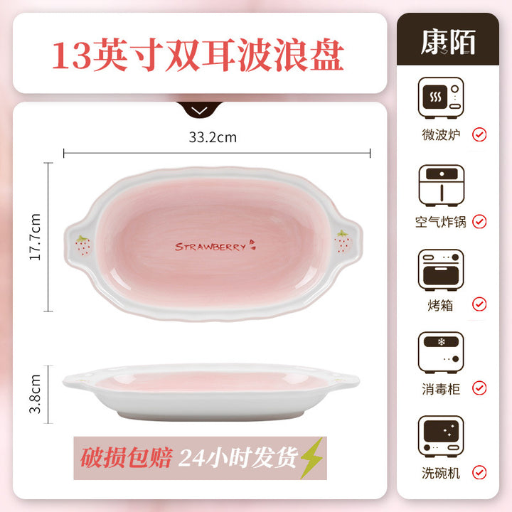 Cute Women Bowl & Plate Home Set Underglaze Ceramic Tableware Creativeins Bowl & Plate Home