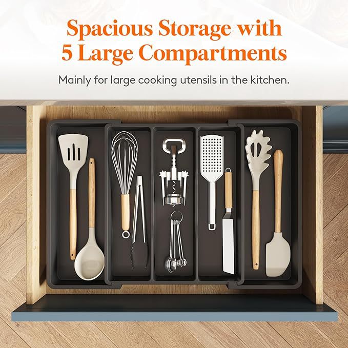 TEMU跨境新款Expandable Utensil Tray 扩展餐具收纳盒家用亚马逊