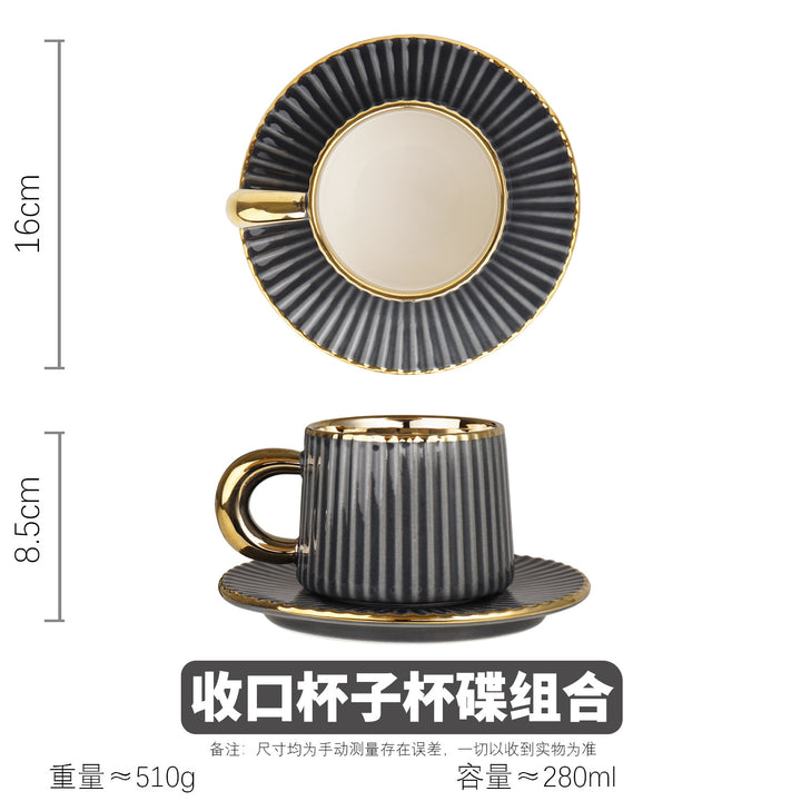 深灰色高端轻奢陶瓷餐具套装咖啡杯圆盘长方盘欧式家用组合dinner
