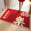 圈绒红色玄关入户地垫跨境高级门垫门口换鞋垫新年免洗防滑脚垫