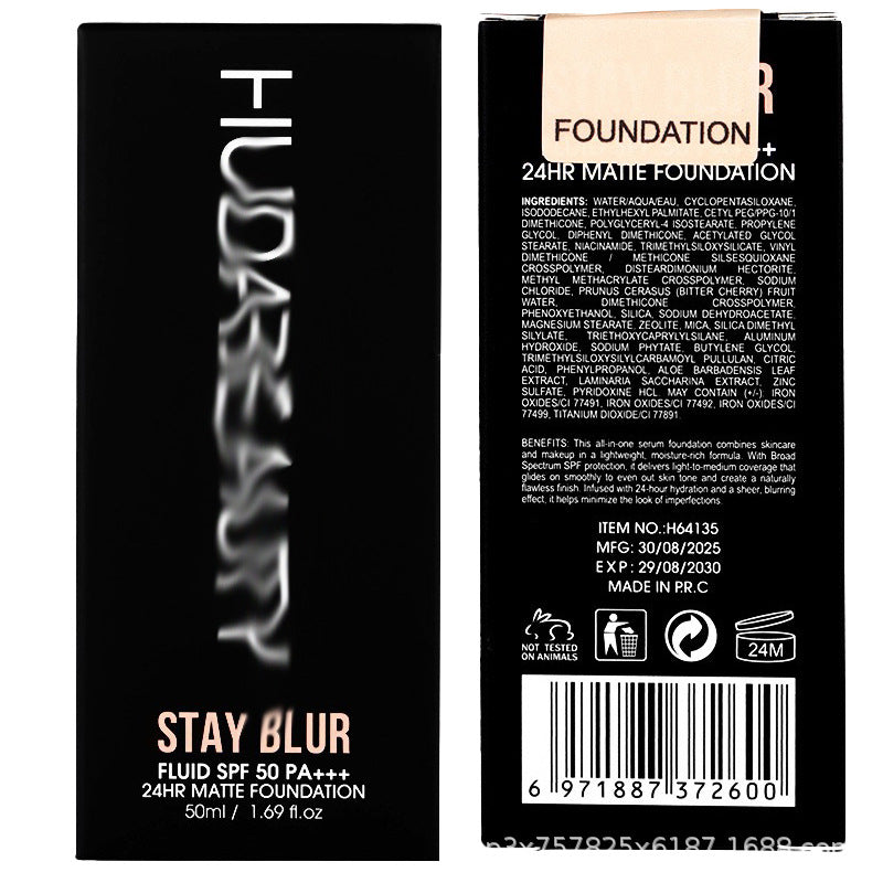 跨境Huda胡达美丽Beauty遮瑕粉底液SATY BLUR MATTE FOUND ATION