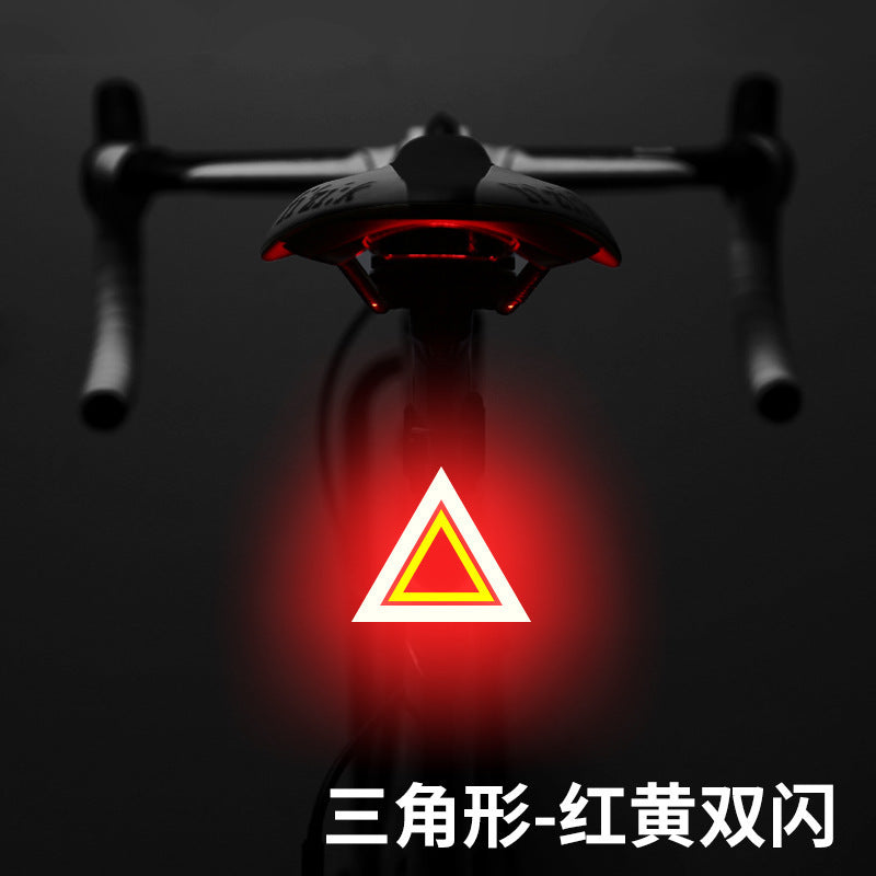 自行车尾灯流水usb充电山地车灯夜骑公路车骑行高亮创意装备配件