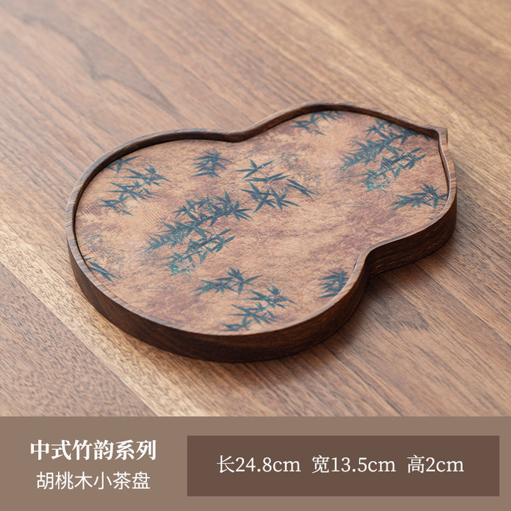 禾事北美胡桃木茶盘干泡台高档实木壶承带防水茶席茶垫复古茶盘