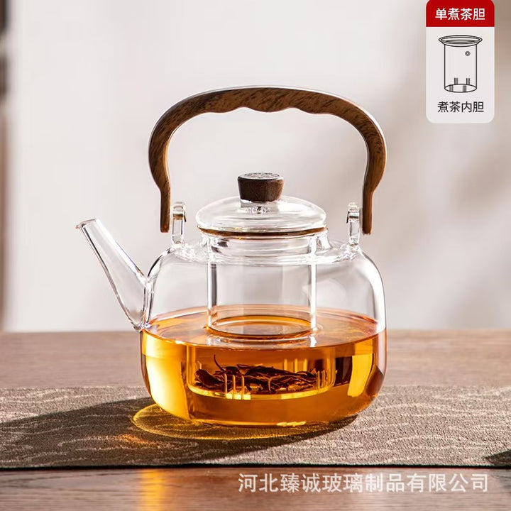 加厚耐热玻璃提梁壶现代简约耐高温大容量蒸煮茶壶电陶炉专用壶