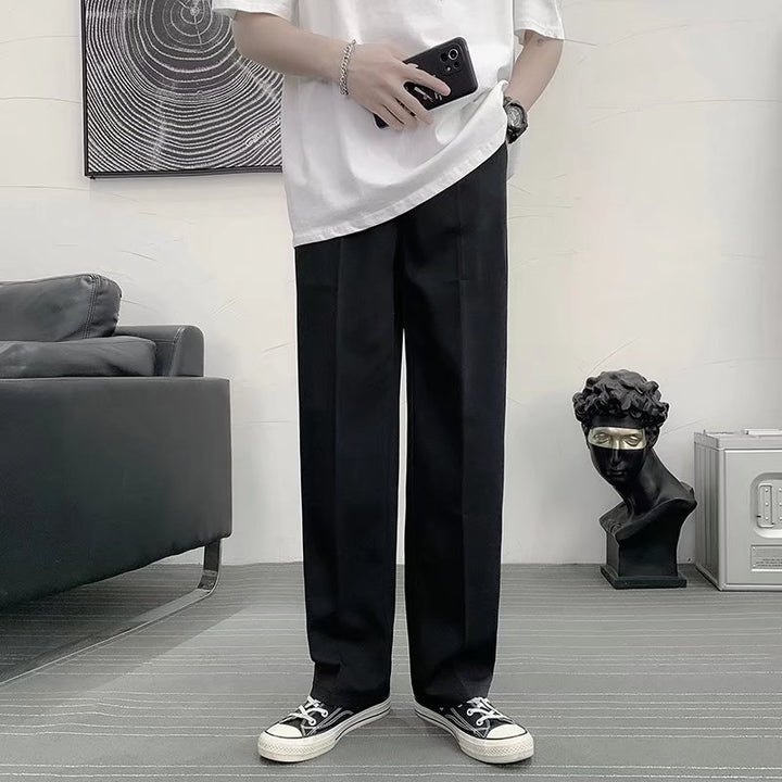 2022年夏季新款直筒宽松潮流休闲长裤垂坠感学院dk制服班服西装裤