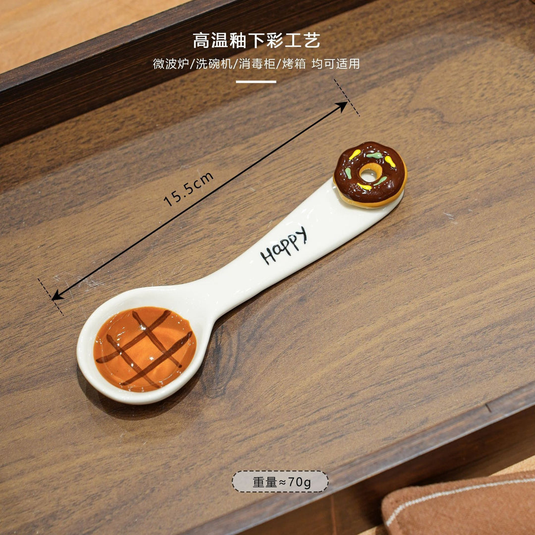 焦糖小狗餐具家用釉下彩陶瓷碗盘套装特别好看的盘子西餐盘分格盘