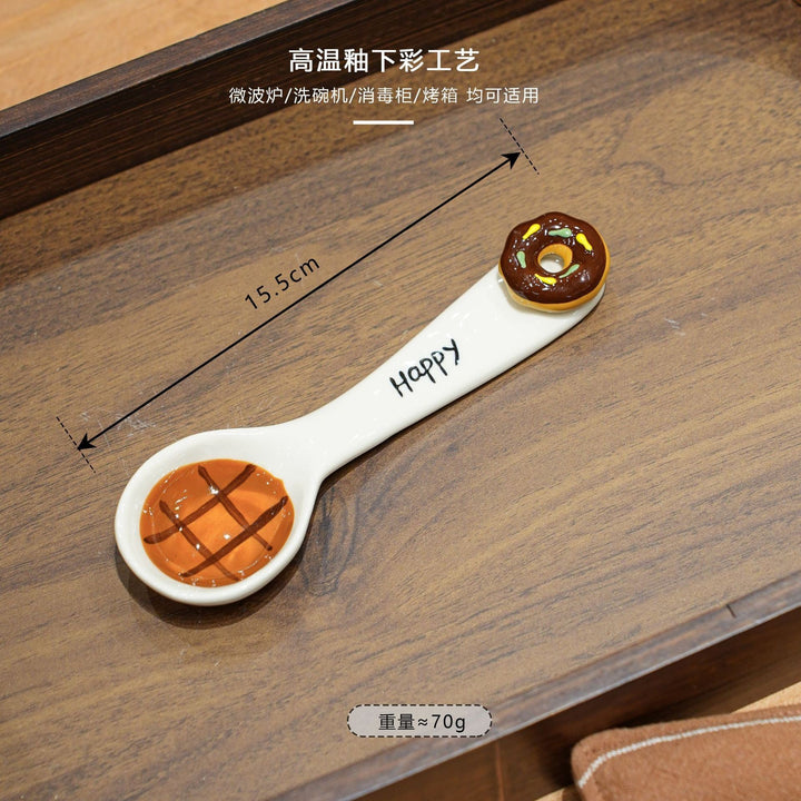 焦糖小狗餐具家用釉下彩陶瓷碗盘套装特别好看的盘子西餐盘分格盘