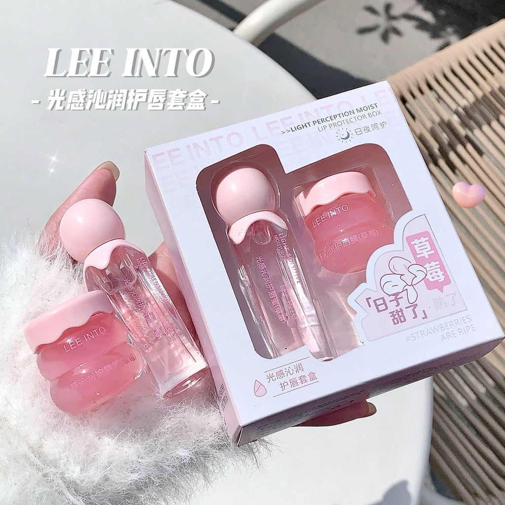LEE INTO光感沁润护唇套盒滋润保湿水光果冻修护日夜用组合润唇膏