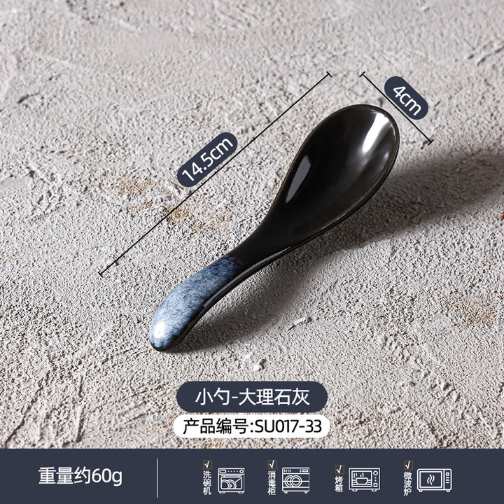定制窑变陶瓷碗碟盘餐具套装大理石灰高级感餐厅酒店家用餐具组合