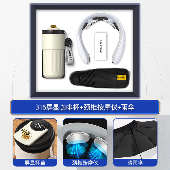 商务礼品套装咖啡杯颈椎仪礼盒活动创意礼品定制LOGO伴手礼送客户