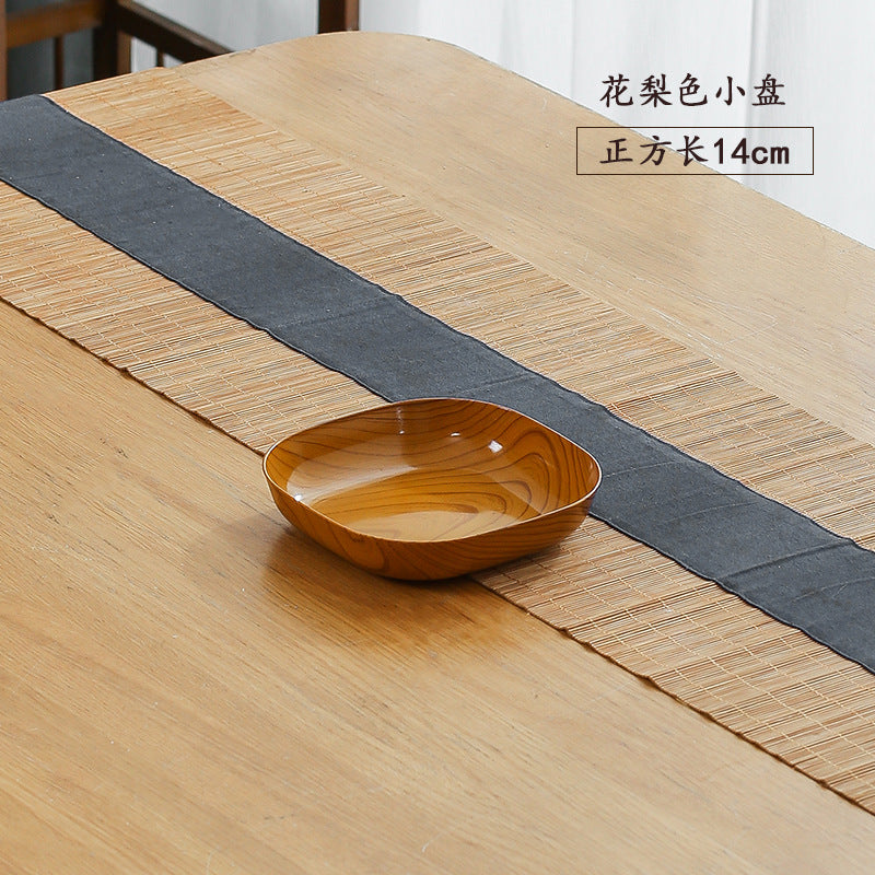 创意塑料木纹托盘套装家用吐骨碟水果盘零食盘下午茶托盘餐桌骨碟