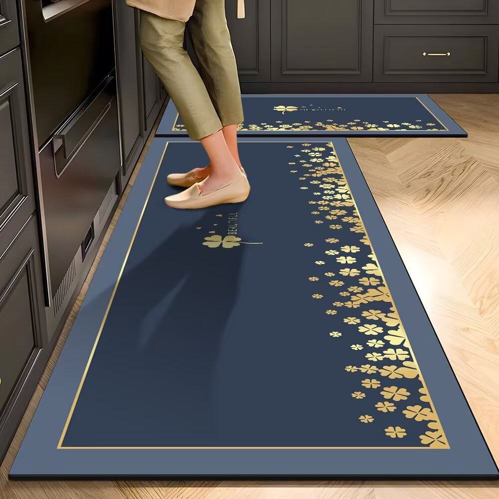 Kitchen Floor Mat Set 2in1 Door Mat Non-Slip Home Floor Rug