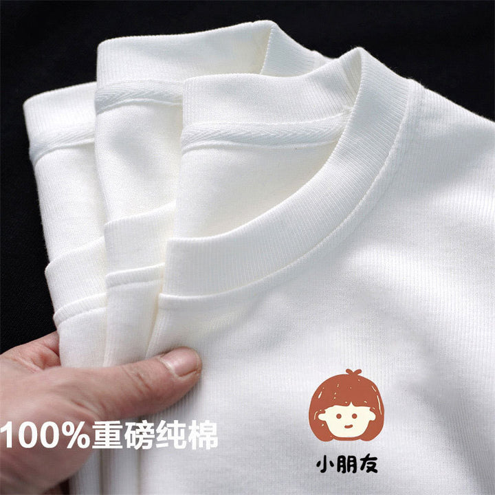 厂家货源批发夏季纯棉短袖T恤男士宽松圆领休闲夏装潮牌情侣上衣