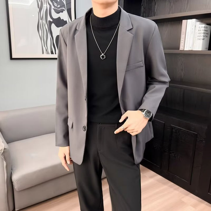 男士休闲西装外套潮韩版帅气轻熟风上衣痞帅轻奢西服休闲百搭开衫