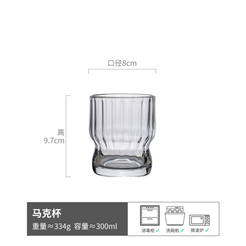 Creative Light Luxury Nordic Glass Cup Transparent Cup Coffee Cup Premium Design Home Water Cup