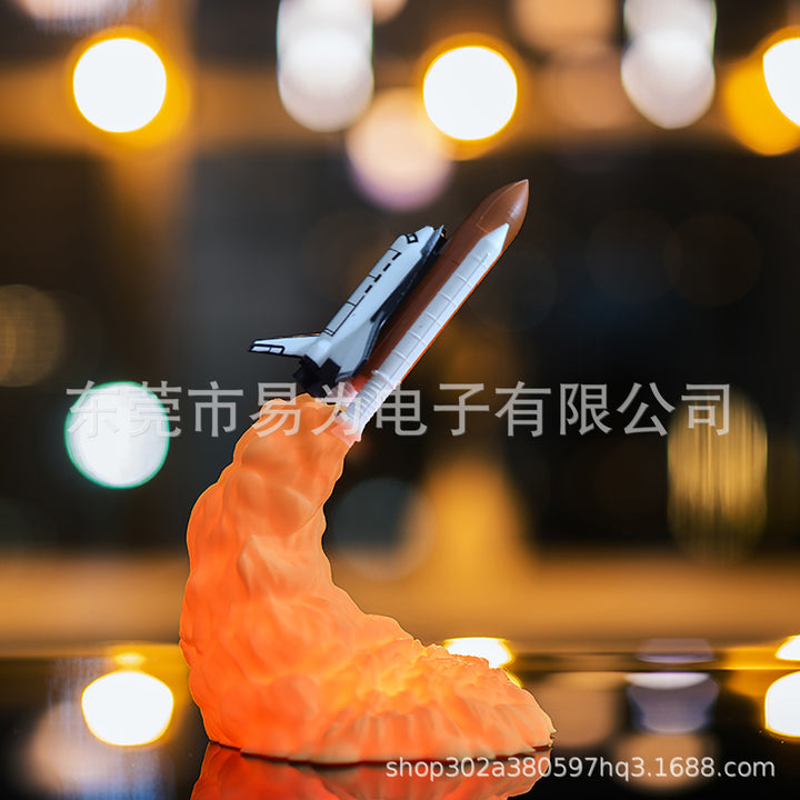 temu爆款3D打印火龙灯火箭灯创意装饰摆件台灯儿童礼品led小夜灯